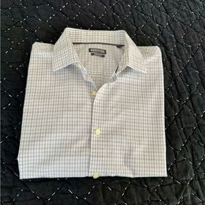 Kenneth Cole Reaction Men’s Gray Check Dress Shirt Regular Fit 161/2 34-35